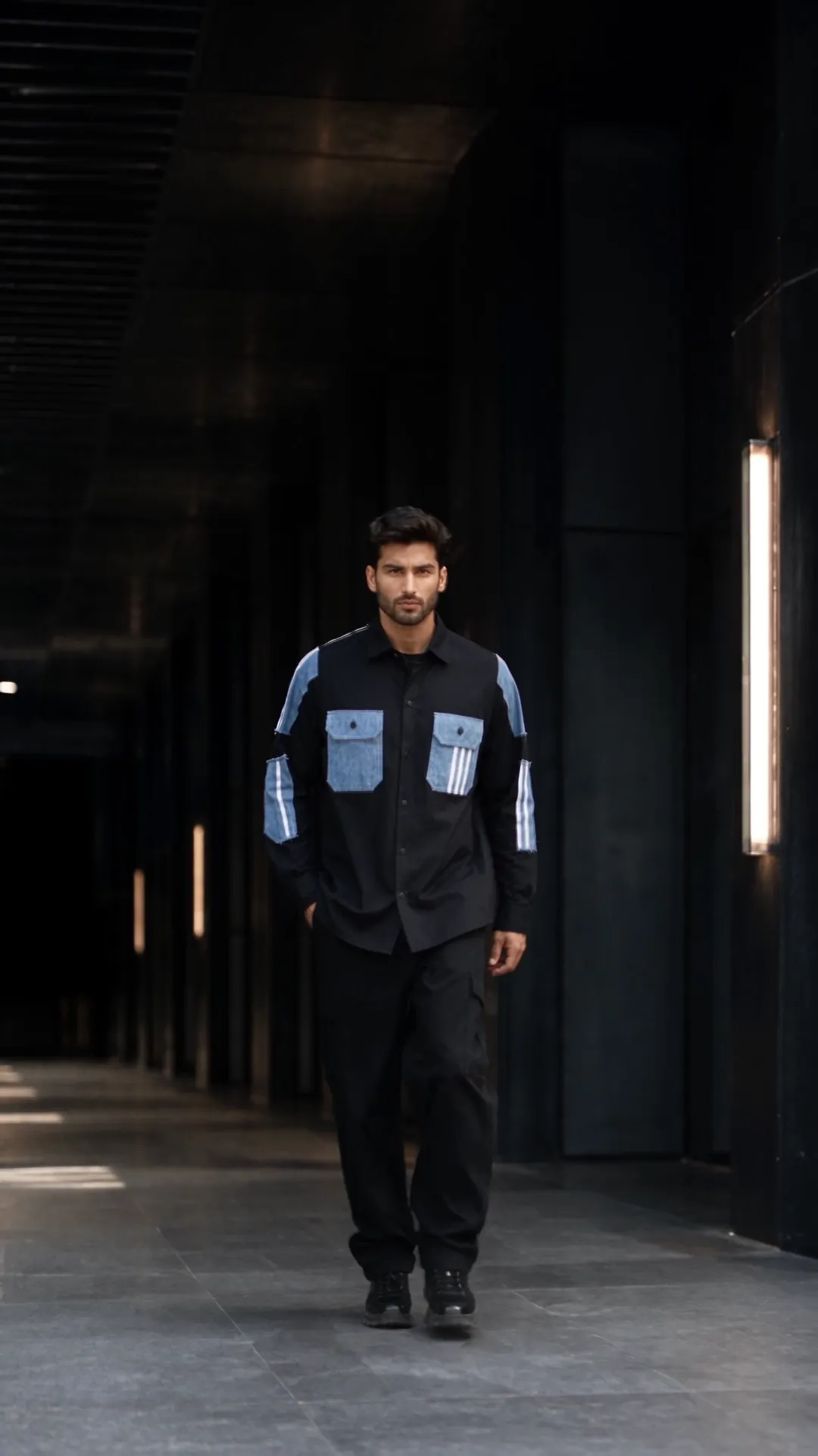 Black Denim Panel Shirt — campaign image 2