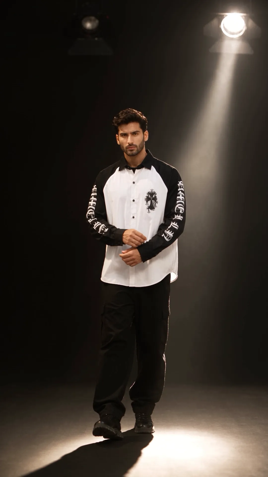 Gothic Cross Raglan Shirt, Trendy Vedan campaign