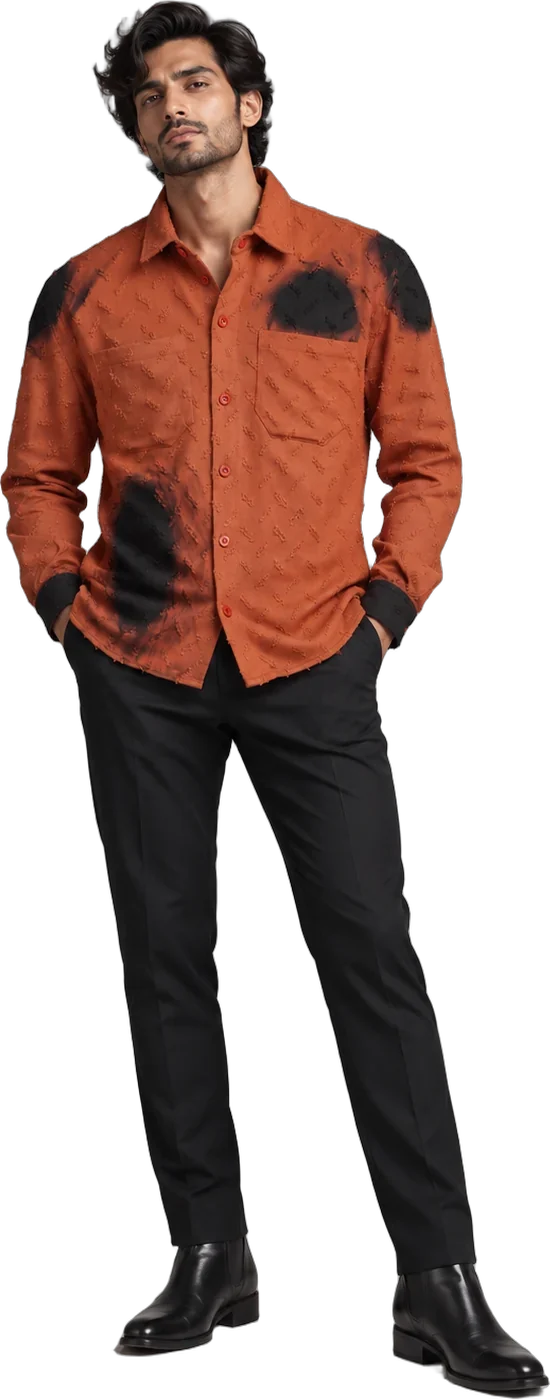 Ember Spray Overshirt, styled on model