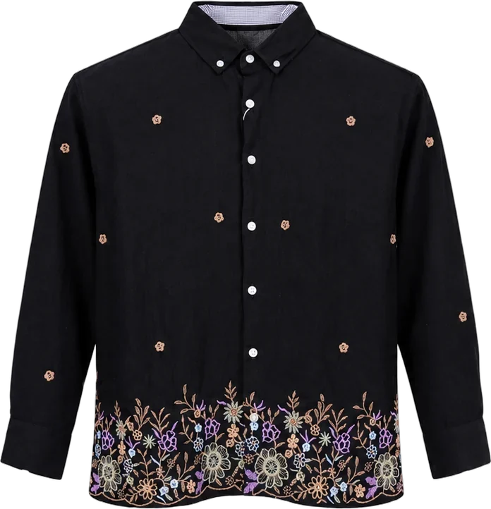 Embroidered Hem Shirt — Shirt