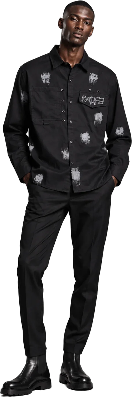 Black KADFA Shirt, styled on model